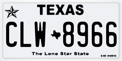 TX license plate CLW8966