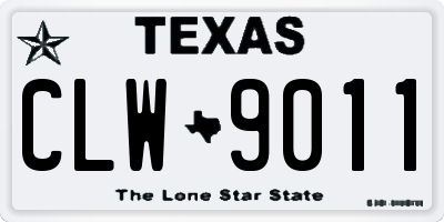 TX license plate CLW9011