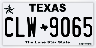 TX license plate CLW9065