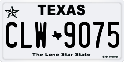 TX license plate CLW9075