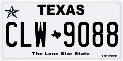 TX license plate CLW9088