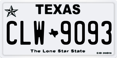 TX license plate CLW9093