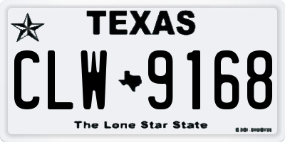 TX license plate CLW9168