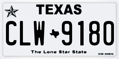 TX license plate CLW9180