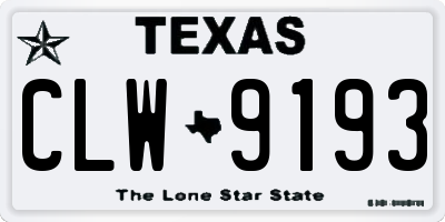 TX license plate CLW9193