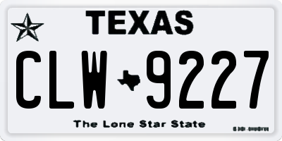 TX license plate CLW9227