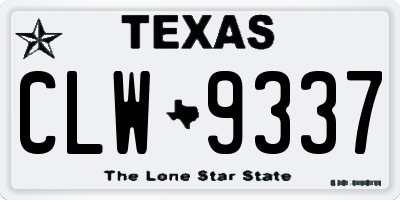 TX license plate CLW9337