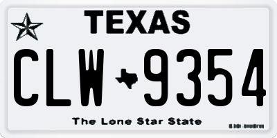 TX license plate CLW9354