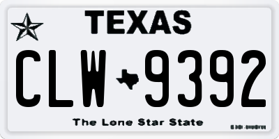 TX license plate CLW9392