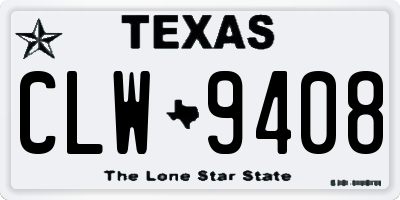 TX license plate CLW9408
