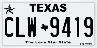 TX license plate CLW9419