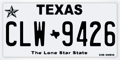 TX license plate CLW9426
