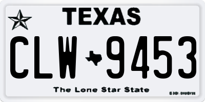 TX license plate CLW9453