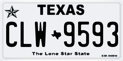 TX license plate CLW9593