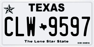 TX license plate CLW9597