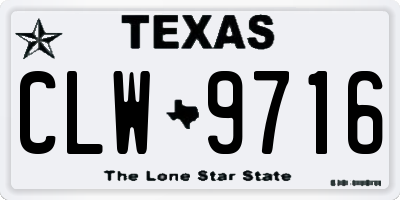 TX license plate CLW9716