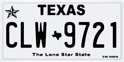 TX license plate CLW9721