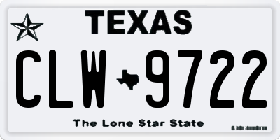 TX license plate CLW9722