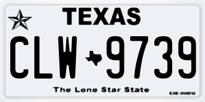 TX license plate CLW9739