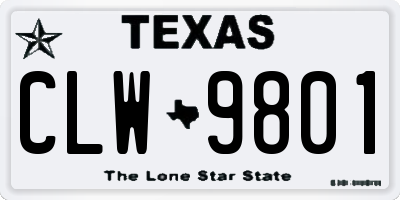 TX license plate CLW9801