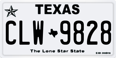 TX license plate CLW9828