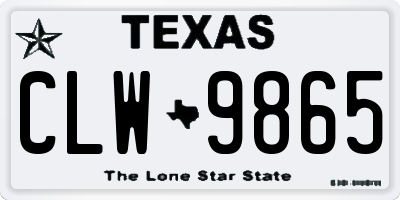 TX license plate CLW9865
