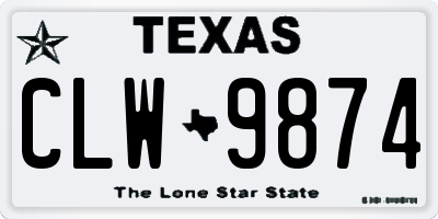 TX license plate CLW9874
