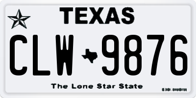 TX license plate CLW9876