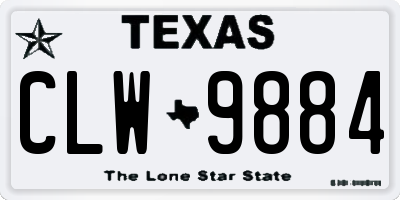 TX license plate CLW9884