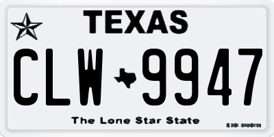 TX license plate CLW9947