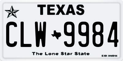 TX license plate CLW9984