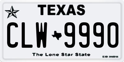 TX license plate CLW9990