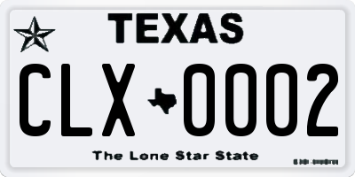 TX license plate CLX0002