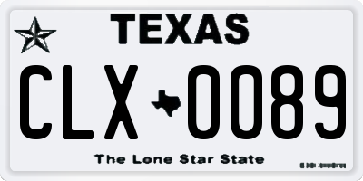 TX license plate CLX0089