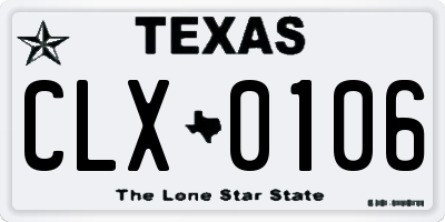 TX license plate CLX0106