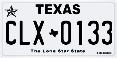TX license plate CLX0133