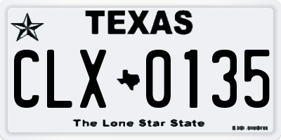 TX license plate CLX0135