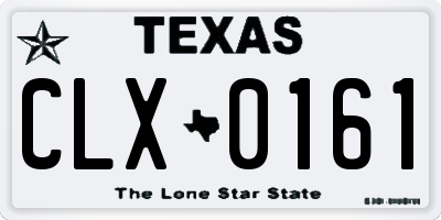 TX license plate CLX0161