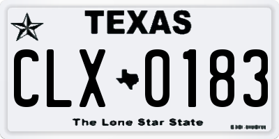 TX license plate CLX0183