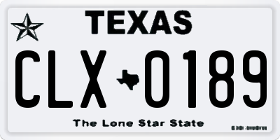 TX license plate CLX0189