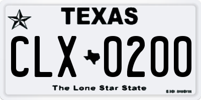 TX license plate CLX0200
