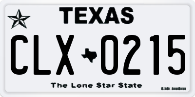 TX license plate CLX0215