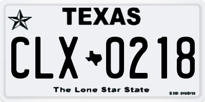 TX license plate CLX0218