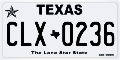 TX license plate CLX0236
