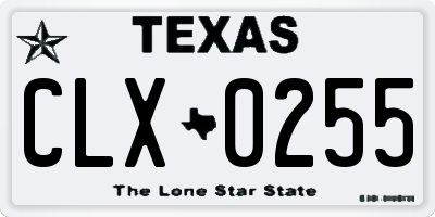 TX license plate CLX0255