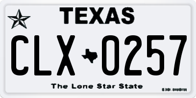 TX license plate CLX0257