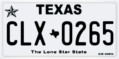 TX license plate CLX0265