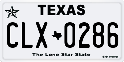 TX license plate CLX0286