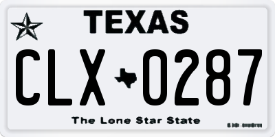 TX license plate CLX0287