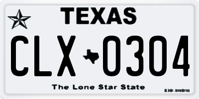 TX license plate CLX0304